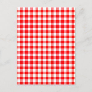 Red and White Gingham Checks Postcard