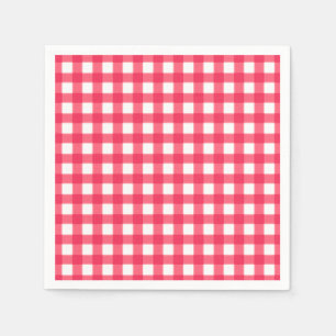 Red and White Gingham Chequerboard pattern Napkin