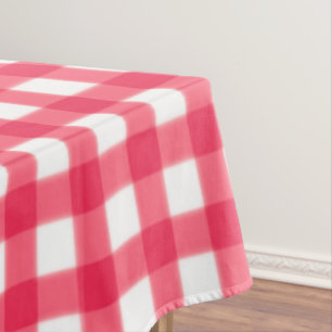 Red and White Gingham Chequerboard pattern Tablecloth