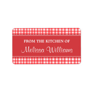 Red and white gingham from the kitchen of labels