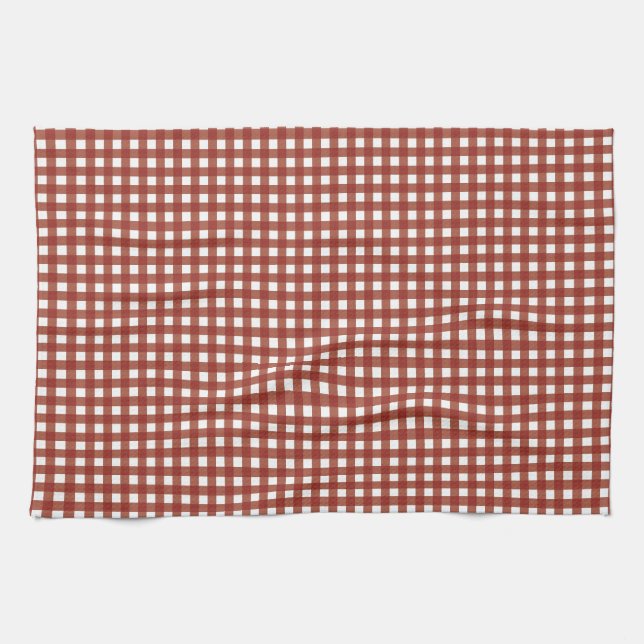 Red and White Gingham Kitchen Towel (Horizontal)