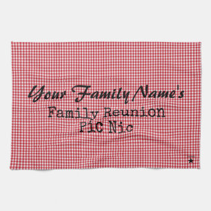 Red and White Gingham Kitchen Towel- HAMbyWG Towel