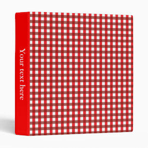 Red and White Gingham Pattern Binder