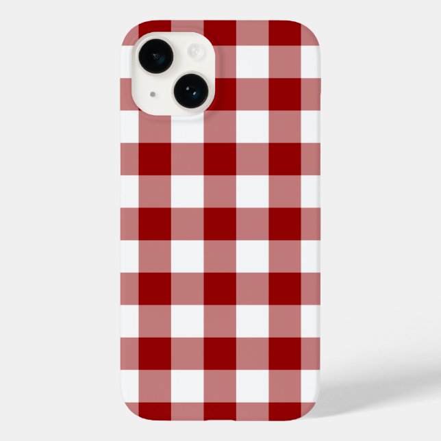Red and White Gingham Pattern Case-Mate iPhone Case (Back)
