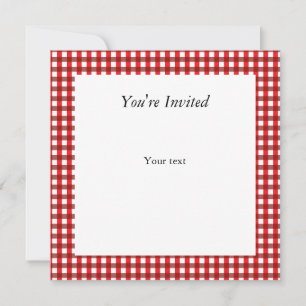 Red and White Gingham Pattern Invitation