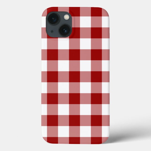 Red and White Gingham Pattern iPhone 8/7 case (Back)
