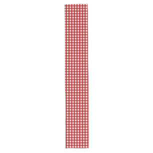 Red and White Gingham Pattern Long Table Runner