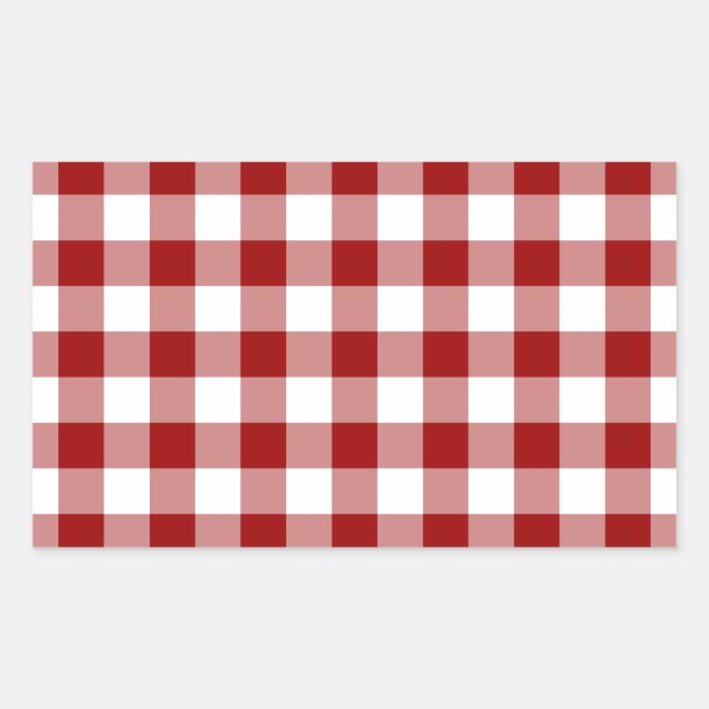 Red and White Gingham Pattern Sticker (Front)
