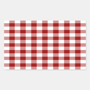 Red and White Gingham Pattern Sticker