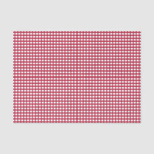 Red and White Gingham Plaid Tissue Paper