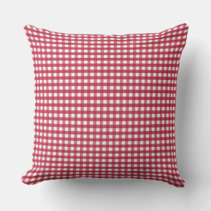 Red and White Gingham  Throw Pillow