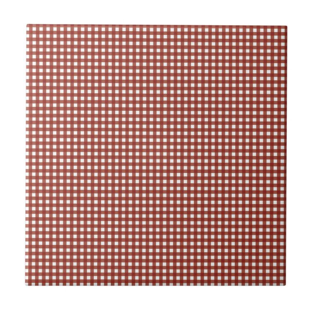 Red and White Gingham Tile (Front)