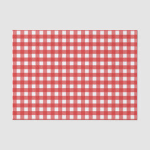 Red and white gingham tissue paper