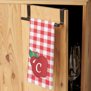Red and White Gingham with Apple Kitchen Towel