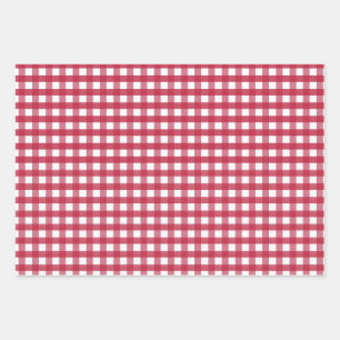 Red and White Gingham  Wrapping Paper Sheet