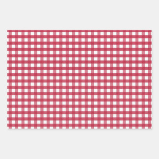 Red and White Gingham Wrapping Paper Sheet