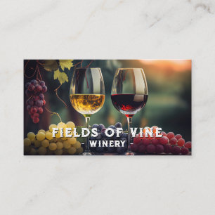 Red and White Glass   Wine Grapes Business Card