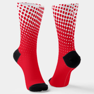 Red And White Gradient Pattern Socks