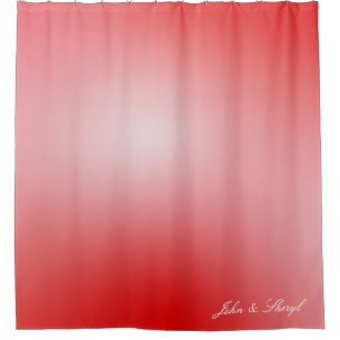 Red and White Gradient Personalized Shower Curtain