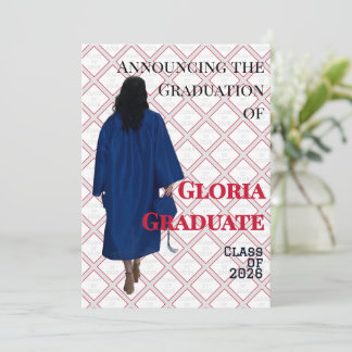 Red and White Graduation Announcement Invite