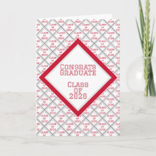 Red and White Graduation Card 2026
