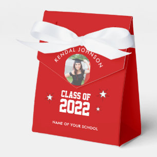 Red and White Graduation Photo Favour Box