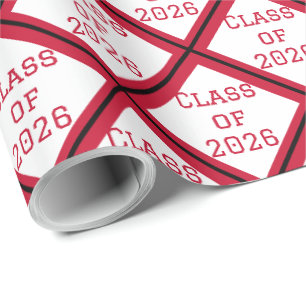 Red and White Graduation Wrapping Paper 2026