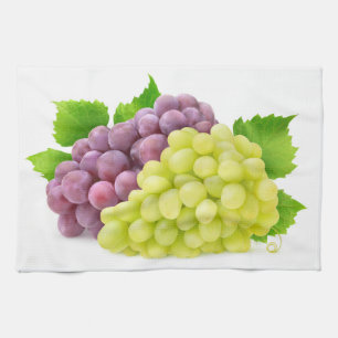 Red and white grapes kitchen towel
