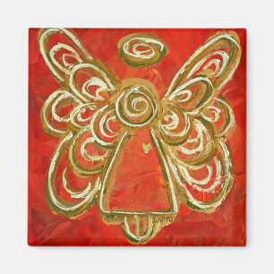 Red and White Guardian Angel Gift Magnets
