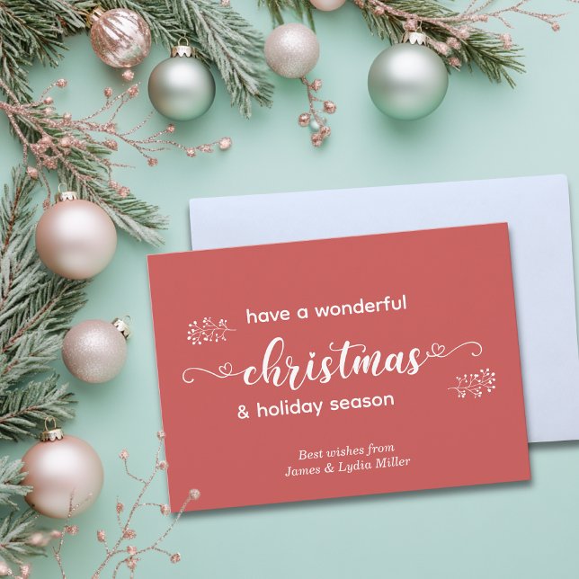 Red and White Hand Drawn Simple Christmas Holiday Card (Creator Uploaded)