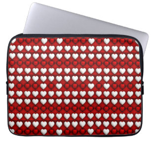 Red And White Heart Pattern Laptop Sleeve