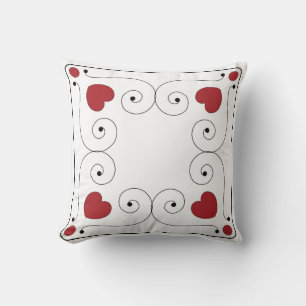 Red and White Heart Pillow