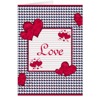 Red and White Hearts Card