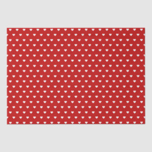 Red and White Hearts Custom Tissue Paper