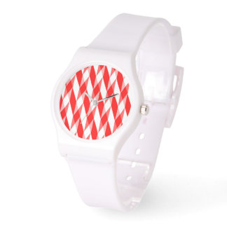 Red and White Herringbone Watch