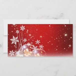 Red and White Holiday Christmas Bauble Design Card