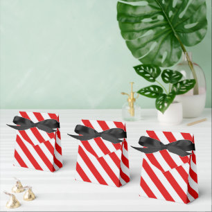 Red and white holiday stripe  favor box