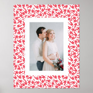 Red and White Holly Berries   Holiday Poster
