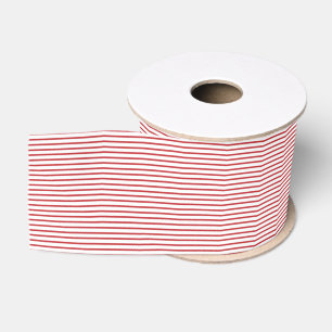 Red and White Horizontal Stripes Grosgrain Ribbon