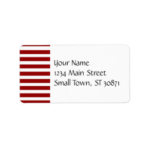 Red and White Horizontal Stripes Pattern Label