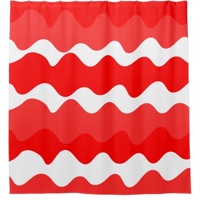 Red and white horizontal wavy pattern  (Front)
