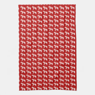 Red and White Horse Kitchen Towel