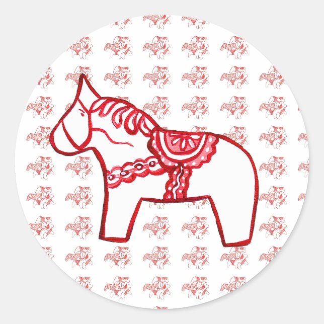Red and white horse Sticker (Front)