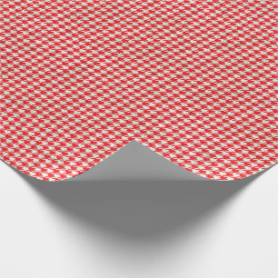 Red and White Houndstooth Pattern Wrapping Paper