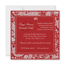 Red and white indian damask Hindu wedding