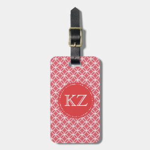 Red and White Infinity Circles Luggage Tag