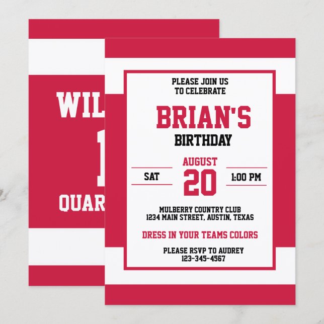 Red and White Invitation (Front/Back)
