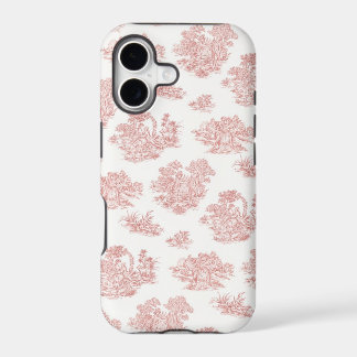 Red and white Jouy print