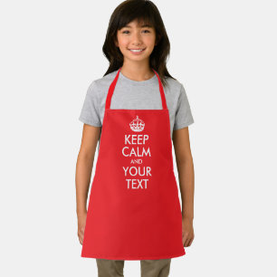Red and White Keep Calm and Your Text Apron