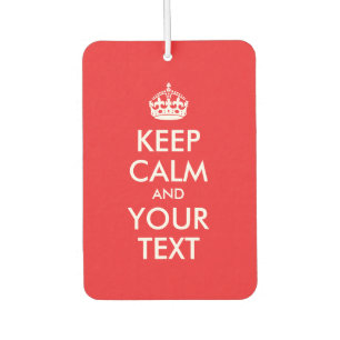 Red and White Keep Calm Parody Air Freshener